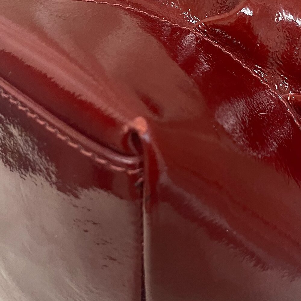 Francesco Biasia Burgundy High Gloss Patent Leather Large Hobo Bag - Picture 16 of 16